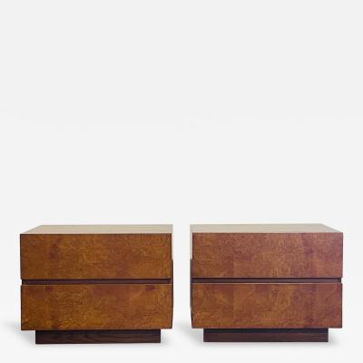  Design Fr res Pair of Amboine Burl Wood Night Stands by Design Fr res