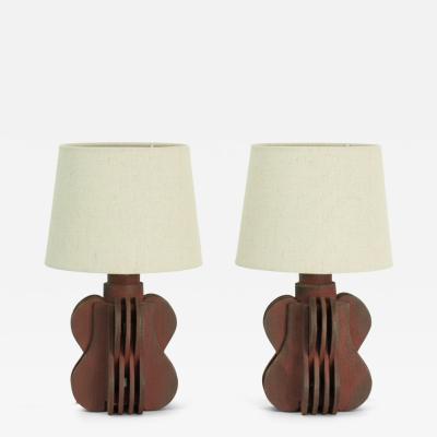  Design Fr res Pair of Cabosse Terracotta Table Lamps by Design Fr res