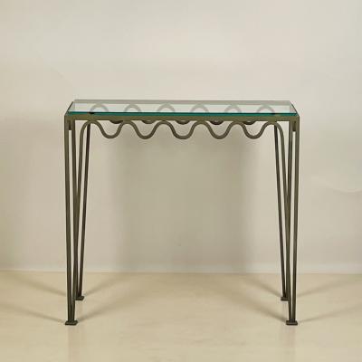  Design Fr res Pair of Chic Verdigris Meandre and Glass Consoles by Design Fr res