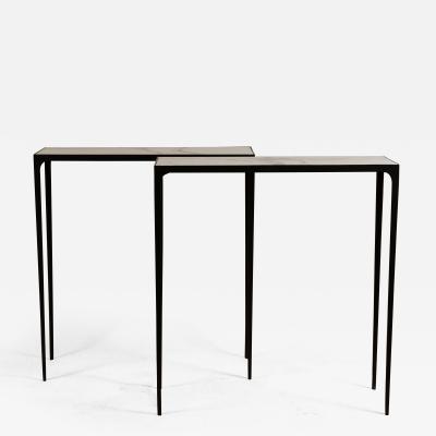  Design Fr res Pair of Chic Wrought Iron and Marble Esquisse Consoles by Design Fr res