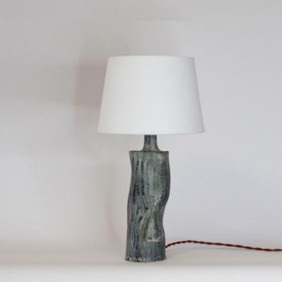  Design Fr res Pair of Difforme Tiger Glaze Table Lamps with Parchment Shade by Design Fr res