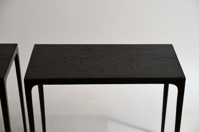  Design Fr res Pair of Ebonized Grooved Oak Esquisse Side Tables by Design Fr res