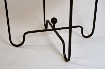  Design Fr res Pair of Entretoise Wrought Iron and Honed Marble Side Tables by Design Fr res