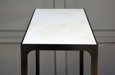  Design Fr res Pair of Esquisse Wrought Iron and Parchment Consoles