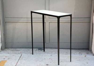  Design Fr res Pair of Esquisse Wrought Iron and Parchment Consoles