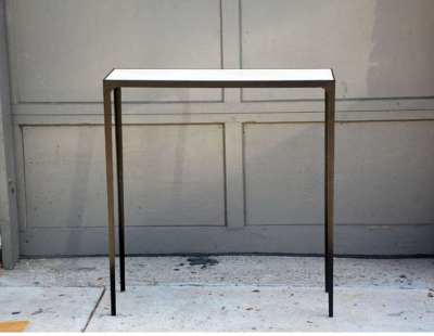  Design Fr res Pair of Esquisse Wrought Iron and Parchment Consoles