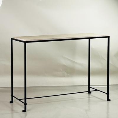  Design Fr res Pair of Large Diagramme Travertine Consoles by Design Fr res