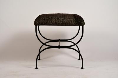  Design Fr res Pair of Large Faux Fur Strapontin Stools by Design Fr res