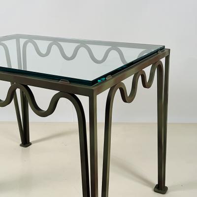  Design Fr res Pair of Large M andre Verdigris and Glass End Tables by Design Fr res