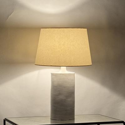  Design Fr res Pair of Large Satin White Rouleau Ceramic Table Lamps by Design Fr res