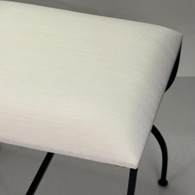 Design Fr res Pair of Large Strapontin Cream Horsehair Stools by Design Fr res