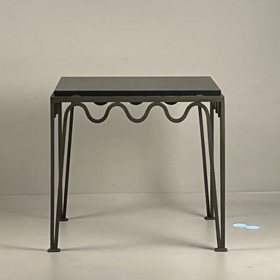  Design Fr res Pair of M andre Verdigris and Black Limestone End Tables by Design Fr res