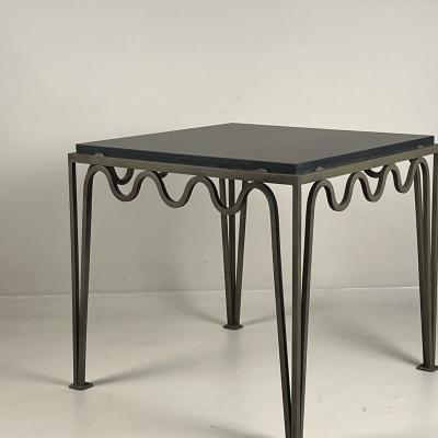  Design Fr res Pair of M andre Verdigris and Black Limestone End Tables by Design Fr res