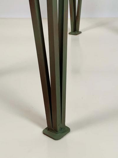  Design Fr res Pair of M andre Verdigris and Glass Night Stands by Design Fr res