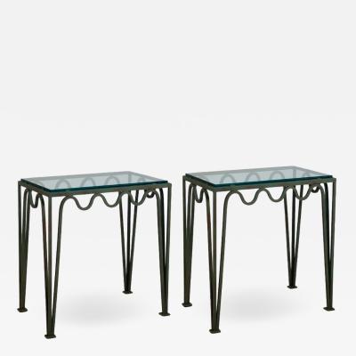  Design Fr res Pair of M andre Verdigris and Glass Night Stands by Design Fr res