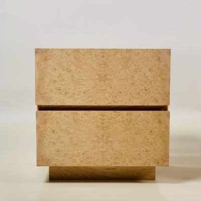  Design Fr res Pair of Minimalist Amboine Burl Wood Nightstands by Design Fr res