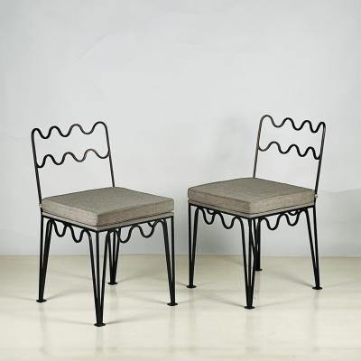  Design Fr res Pair of Outdoor Dark Bronze M andre Chairs in Stone Grey by Design Fr res