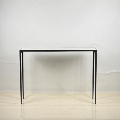  Design Fr res Pair of Slender Esquisse Wrought Iron and Parchment Consoles by Design Fr res