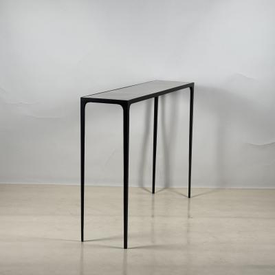  Design Fr res Pair of Slender Esquisse Wrought Iron and Parchment Consoles by Design Fr res