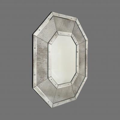  Design Fr res Pair of Tall Octogone Beveled Mirrors by Design Fr res