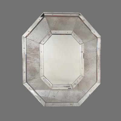  Design Fr res Pair of Tall Octogone Beveled Mirrors by Design Fr res