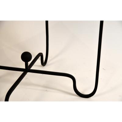  Design Fr res Pair of Wrought Iron and Marble Entretoise Side Tables by Design Fr res