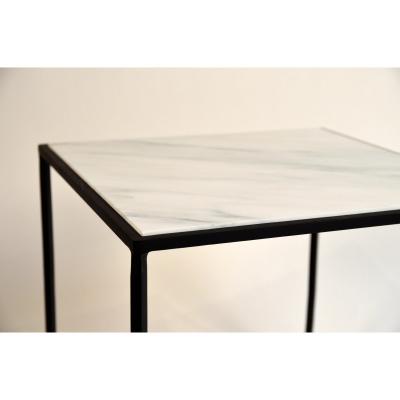  Design Fr res Pair of Wrought Iron and Marble Entretoise Side Tables by Design Fr res