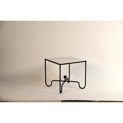  Design Fr res Pair of Wrought Iron and Marble Entretoise Side Tables by Design Fr res