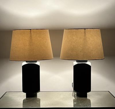  Design Fr res Pair of b ne Table Lamps with Parchment Shades by Design Fr res