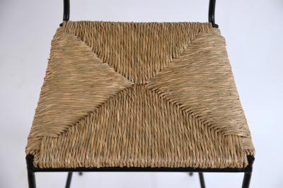  Design Fr res Set of 4 Campagne Steel and Rush Counter Stools by Design Fr res