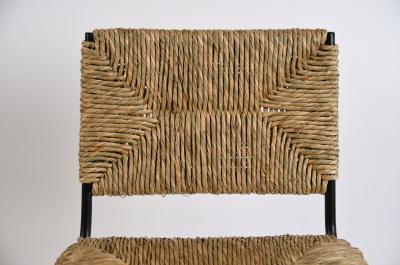  Design Fr res Set of 4 Campagne Steel and Rush Counter Stools by Design Fr res