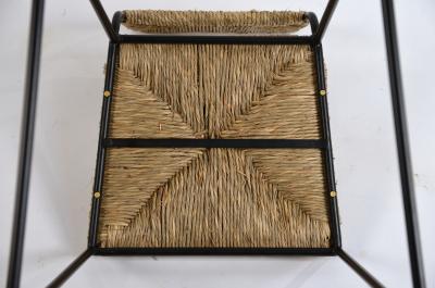  Design Fr res Set of 4 Campagne Steel and Rush Counter Stools by Design Fr res