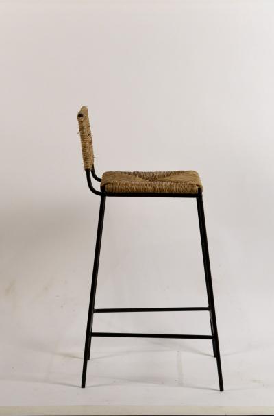  Design Fr res Set of 4 Campagne Steel and Rush Counter Stools by Design Fr res