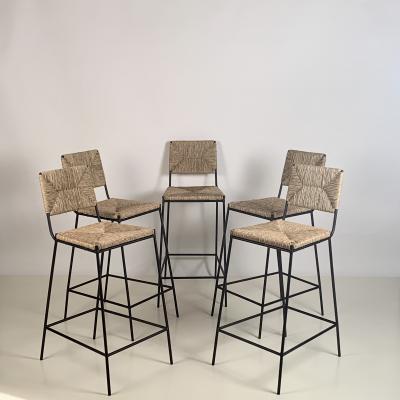  Design Fr res Set of 5 Campagne Counter Height Stools by Design Fr res