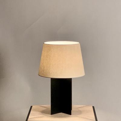  Design Fr res Set of Large Croisillon Matte Black Lamps and Entretoise Travertine Tables
