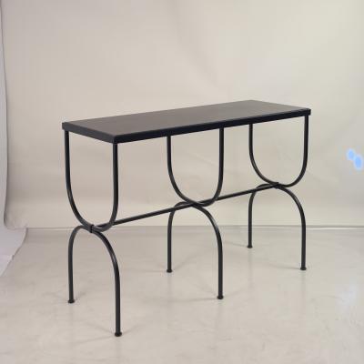  Design Fr res Slender Arcade Wrought Iron and Black Limestone Console by Design Fr res