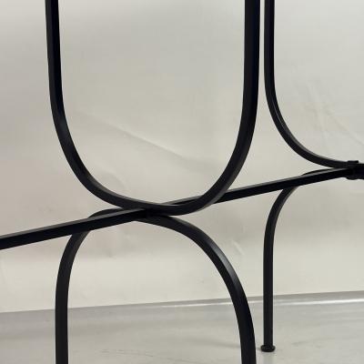  Design Fr res Slender Arcade Wrought Iron and Black Limestone Console by Design Fr res