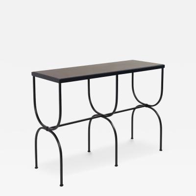  Design Fr res Slender Arcade Wrought Iron and Black Limestone Console by Design Fr res