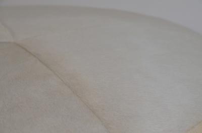  Design Fr res Small White Hide and Patinated Brass Tambour Ottoman by Design Fr res