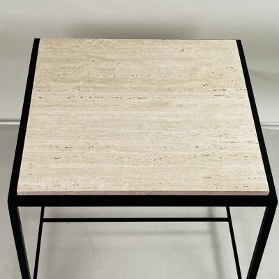  Design Fr res Square Diagramme Side Table in Travertine by Design Fr res