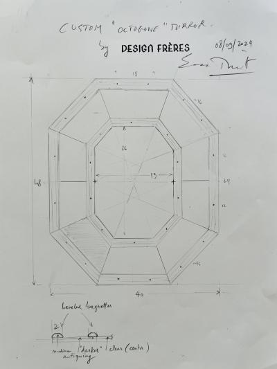  Design Fr res Tall Octogone Beveled Mirror by Design Fr res