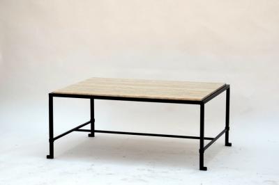  Design Fr res The Diagramme Travertine and Iron Coffee Table
