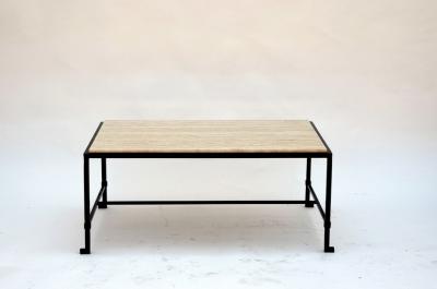 Design Fr res The Diagramme Travertine and Iron Coffee Table