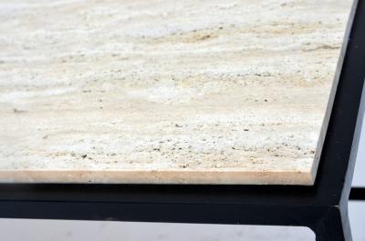  Design Fr res The Diagramme Travertine and Iron Coffee Table