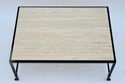  Design Fr res The Diagramme Travertine and Iron Coffee Table