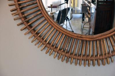  Design Fr res The Oculus Round Rattan Convex Mirror