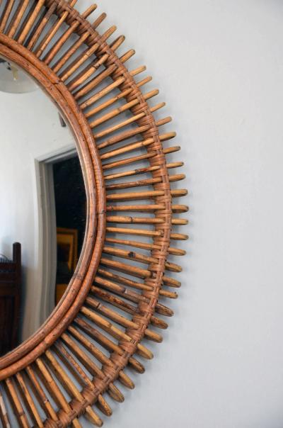  Design Fr res The Oculus Round Rattan Convex Mirror