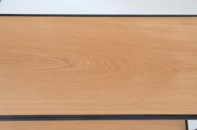  Design Fr res The Rectiligne Narrow Iron and Oak End Table