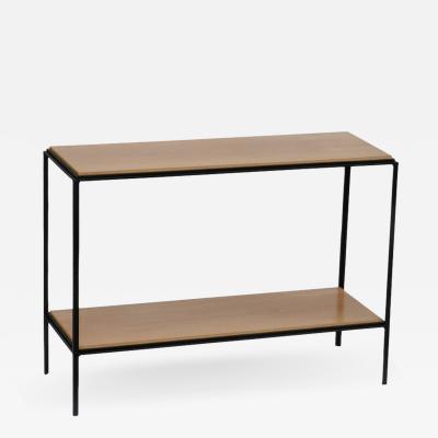  Design Fr res The Rectiligne Narrow Iron and Oak End Table