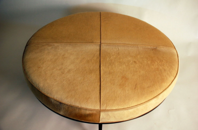  Design Fr res The Tambour Natural Hide and Brass Ottoman